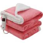 Glamhaus Electric Heated Throw Fleece 160x130cm - Pink
