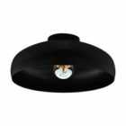 Eglo Rounded Retro-style Black Steel Ceiling Light