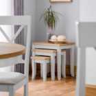 Julian Bowen Davenport Oak Elephant Grey Nest of Tables