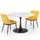 Julian Bowen Set Of 2 Delaunay Dining Chairs Mustard