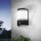 Eglo Cerno Exterior Curved Black Wall Light