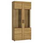 Furniture To Go Cortina Tall Wide 2 Door Glazed Display Cabinet In Grandson Oak Effect