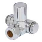 Towelrads Corner Duel Fuel Towel Radiator Valve with Element Port