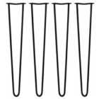 4 X Hairpin Leg - 28 - Black - 2 Prong - 12M