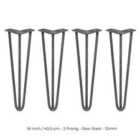 4 X Hairpin Leg - 16 - Unfinished - 3 Prong - 12M