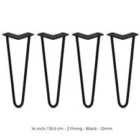 4 X Hairpin Leg - 14 - Black - 2 Prong - 12M