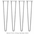 4 X Hairpin Leg - 28 - Unfinished - 2 Prong - 10M
