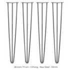 4 X Hairpin Leg - 28 - Unfinished - 3 Prong - 10M