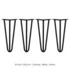4 X Hairpin Leg - 12 - Black - 2 Prong - 10M