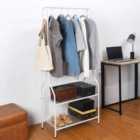 House of Home Clothes Rail In White Powder Coating