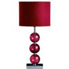 Premier Housewares Mistro Table Lamp with Red Orb Chrome Base & Red Faux Suede Shade