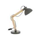 Interiors By PH Table Lamp Wood Metal Grey