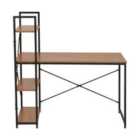 Interiors By PH Desk With Shelves Red Pomelo Veneer Black Frame