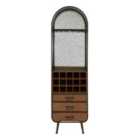 Interiors By PH Bar Cabinet Fir Wood Metal