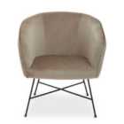 Interiors By PH Pink Velvet Chair With Black Legs