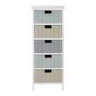 Interiors By PH 5 Drawer Chest Assorted Colour Drawers White Frame