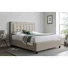 Brandon Oatmeal Fabric Ottoman Bed Double