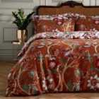 Paoletti Botanist Double Duvet Cover Set Cotton Russet
