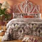 Furn. Malaysian Palm Double Duvet Cover Set Cotton Polyester Dusky Blush