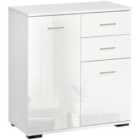 HOMCOM High Gloss Cabinet Sideboard 2 Doors And 2 Drawers White