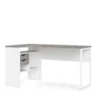 Furniture To Go Function Plus Corner Desk 2 Drawers In White And Grey