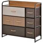HOMCOM Storage Unit 7 Fabric Drawers Steel Frame Multi