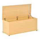 HOMCOM Storage Box Chest With Hinged Lid Burlywood Wooden Finish