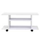 HOMCOM Modern TV Stand Mobile Cabinet With 2 Layer Open Shelf White