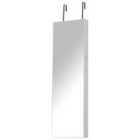 HOMCOM Door Hanging Mirror With Lockable Storage Organiser 6 Inner LED Lights White
