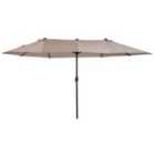 Outsunny Double-sided Crank Sun Shade Shelter 4.6m - Tan