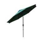 Outsunny 2.7M Patio LED Umbrella With Push Button Tilt/Crank 8 Ribs Green