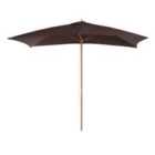 Outsunny Wooden Garden Parasol Sun Shade Patio Outdoor Umbrella Coffee