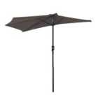 Outsunny 3m Metal Frame Half Round Parasol - Grey
