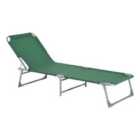 Outsunny Camping Cot Picnic Sun Lounger Portable - Green