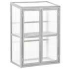 Outsunny Wood Cold Frame Greenhouse Outdoor Indoor Pc Board 76 x 47 x 110cm Grey