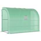 Outsunny Walk-in Tunnel Wall Greenhouse With Windows And Doors 2 Tiers