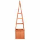 Groundlevel Garden Obelisk Wooden Climber Planter - Brown