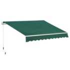 Outsunny Retractable Awning For Garden Canopy 3x2m - Green