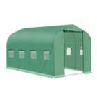 Outsunny 4 x 2m Walk In Polytunnel Greenhouse Galvanized Steel w/ Zipped Door