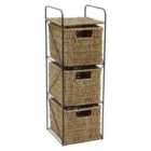 Jvl Seagrass 3 Drawer Storage Tower