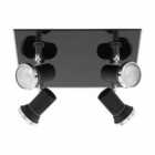 Eglo Black And Chrome 4 Spotlight Ceiling Light