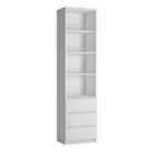 Furniture To Go Fribo Tall Narrow 3 Drawer Bookcase In White