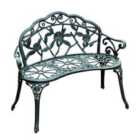 Outsunny Antique Rose Style Cast Aluminium 2-Seat Bench