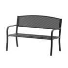 Outsunny 2 Seater Metal Mesh Garden Bench - Black