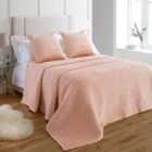 Paoletti Brooklands Velvet Super King Bedspread Viscose Cotton Blush