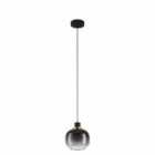 Eglo Ombre-style Black Grey Glass Single Pendant