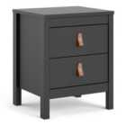 Furniture To Go Barcelona Bedside Table 2 Drawers In Matt Black
