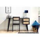 Desser Venice 2 Drawer Cane Desk & Chair Set In Black