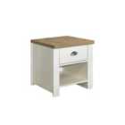 Birlea Highgate 1 Drawer Lamp Table Cream And Oak
