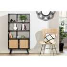 Desser Manhattan Rattan Bookshelf With Storage In Black
